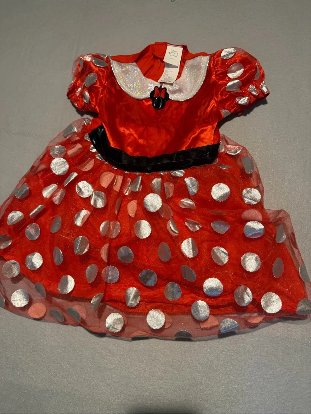Disney Red Dress Costume with Silver Polka Dots lights up